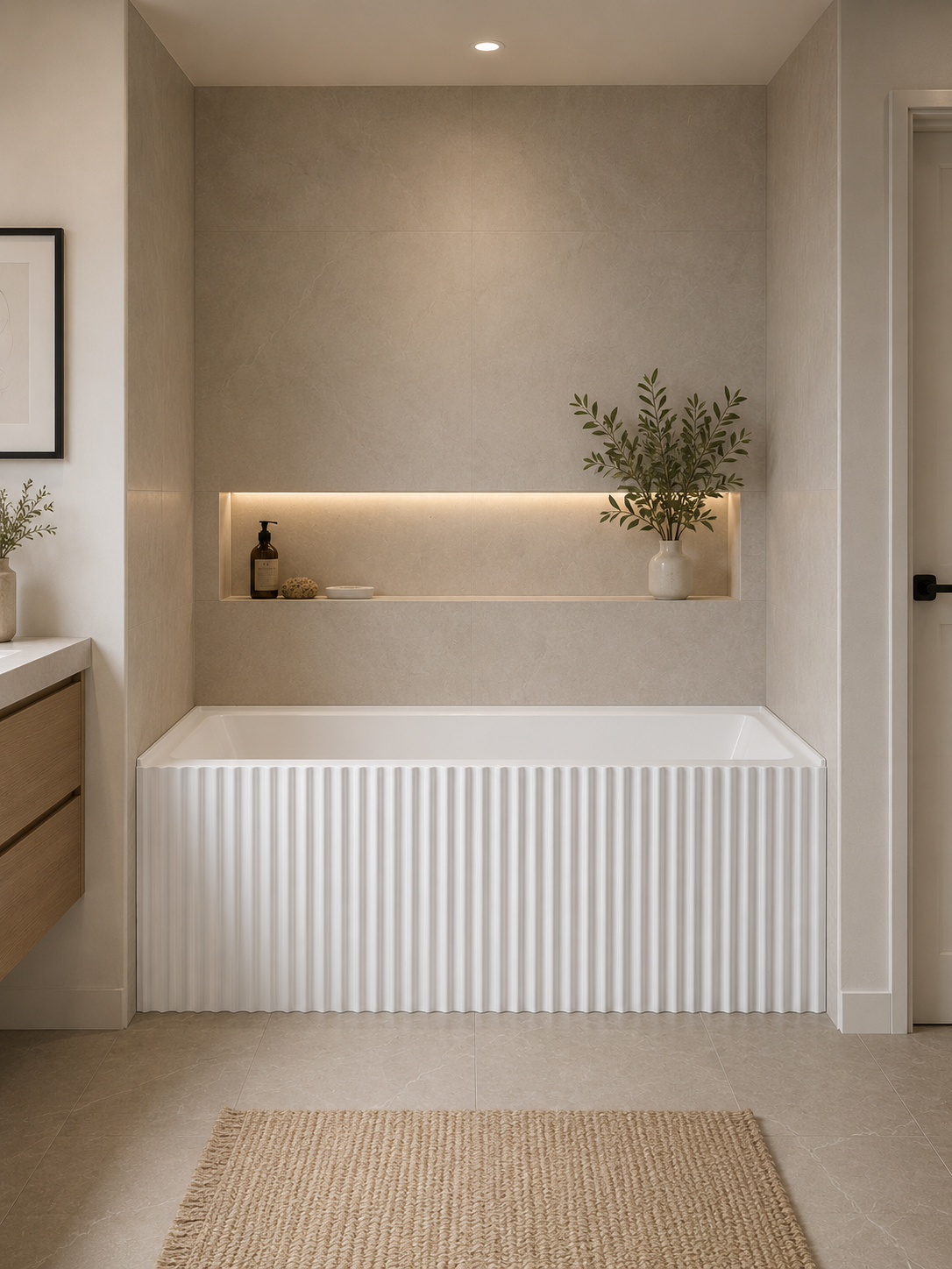 BAIGNOIRE ALCOVE ZENNO - 60 X 30" CANNELÉ