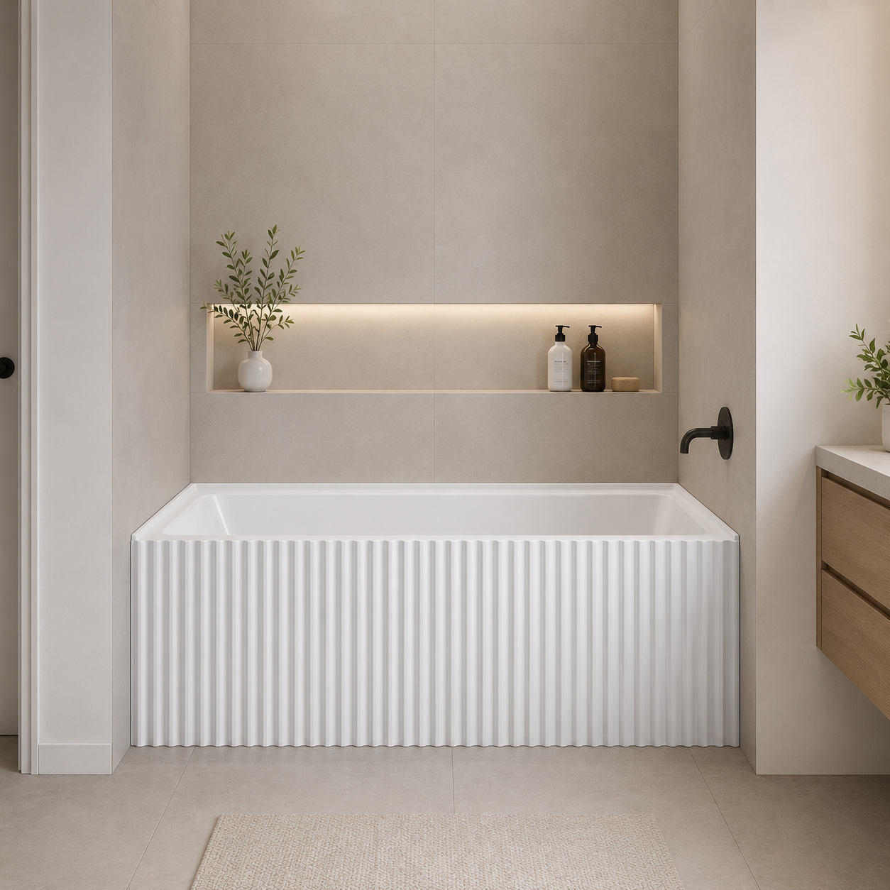 BAIGNOIRE ALCOVE ZENNO - 60 X 30" CANNELÉ