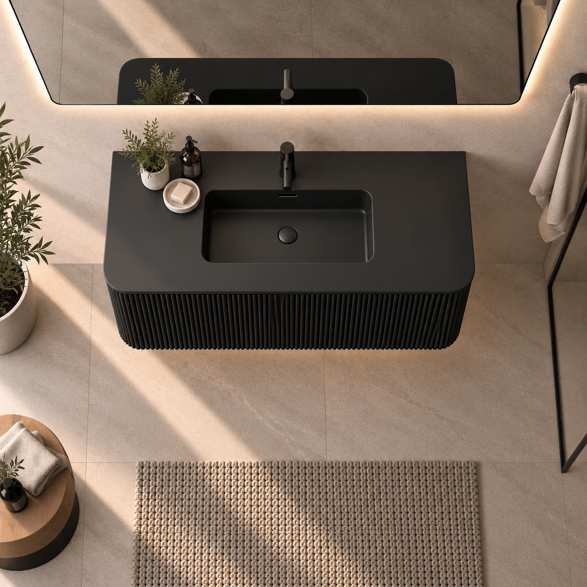VANITÉ GERIAN - 48" COMPTOIR NOIR