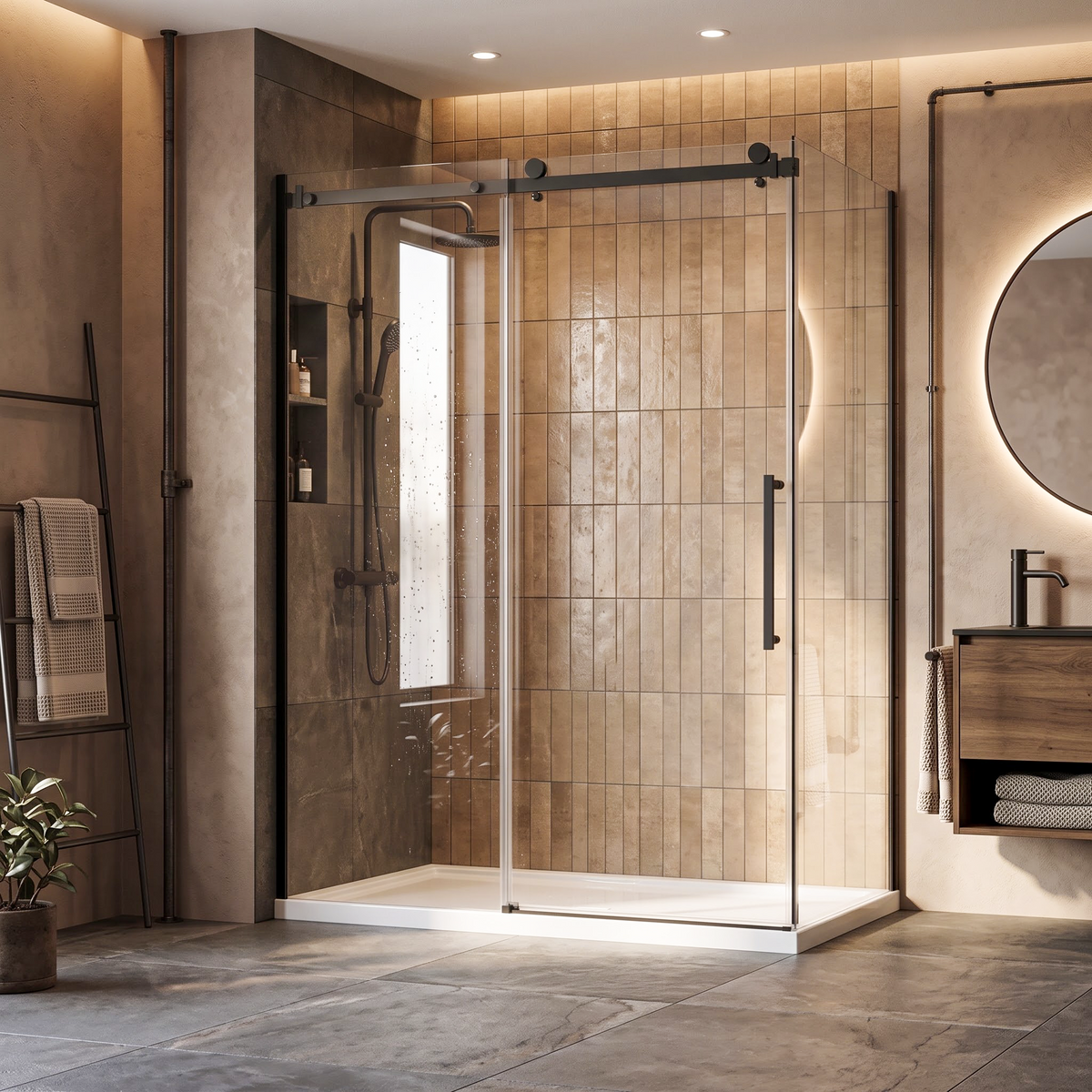 DOUCHE COULISSANTE - MIKKO 10MM NOIR