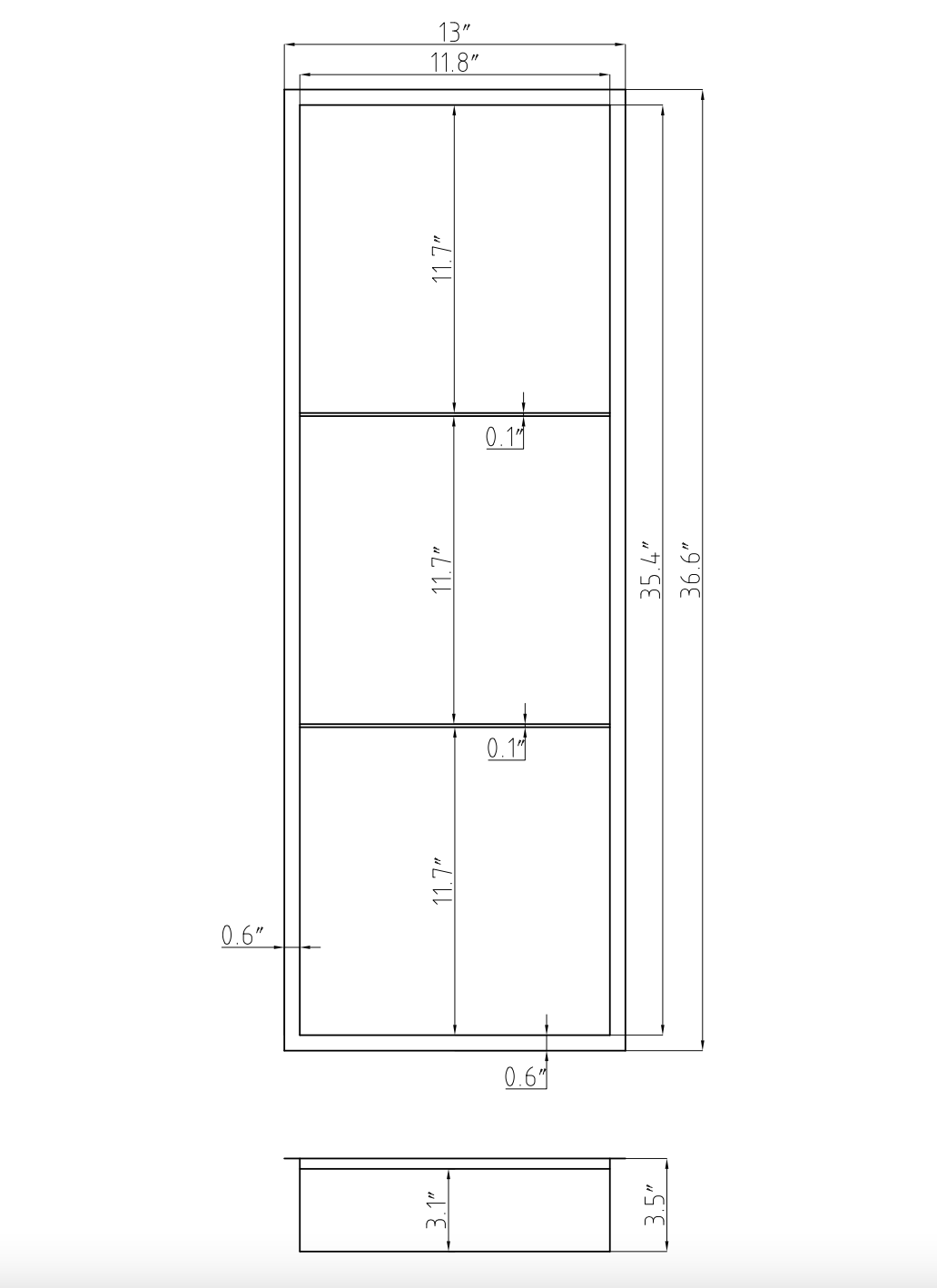 NICHE DE DOUCHE - 12 X 36" BROSSÉ (AVEC TABLETTES) - SALLE DE BAIN VODA