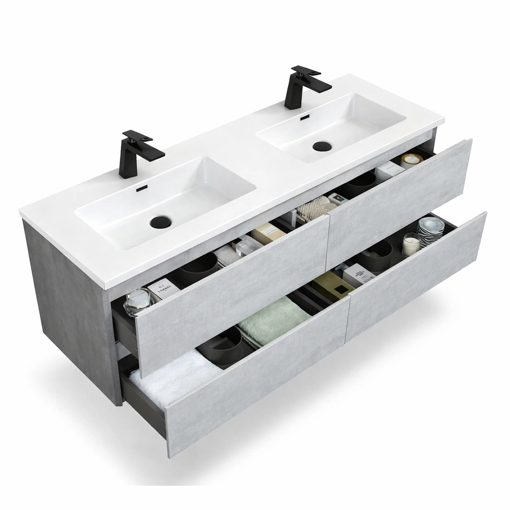 VANITY NOVA - 60" DOUBLE WHITE