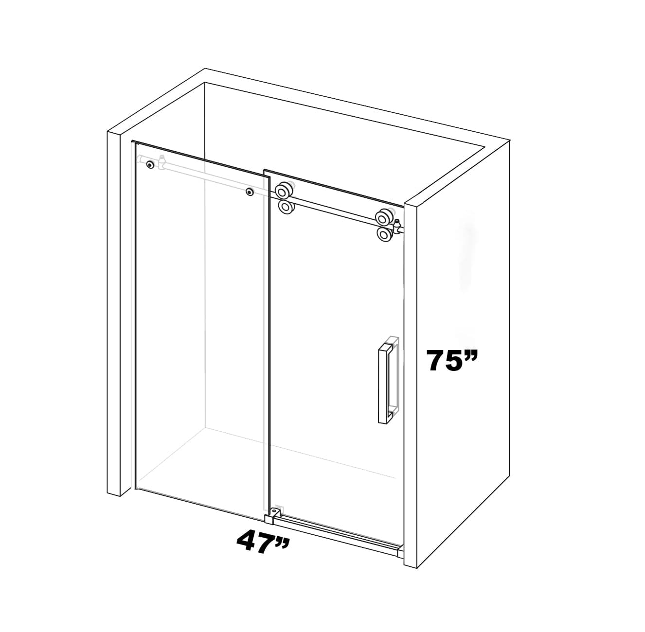 PORTE DE DOUCHE COULISSANTE ZARO - NOIR 8MM - SALLE DE BAIN VODA