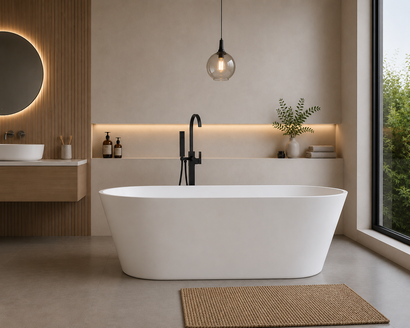 Robinet sur pied S38BL noir pour salle de bain moderne