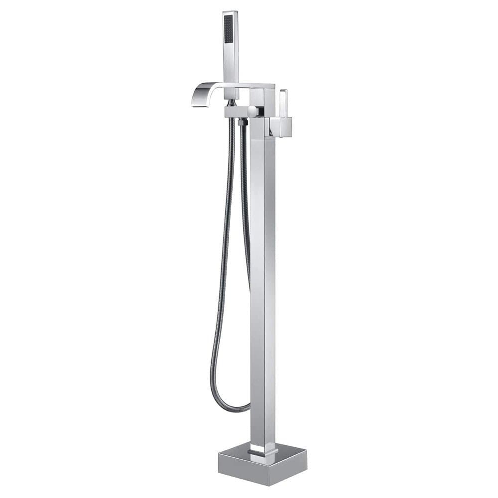 Robinet autoportant chrome S46 avec bec pivotant pour baignoire autoportante