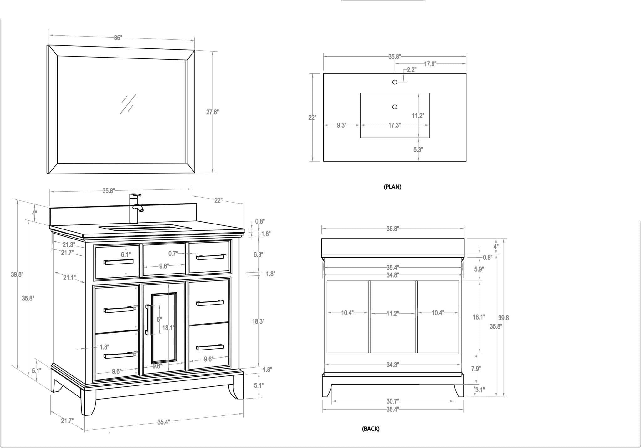 vanimimiページ Centered wall-mount vanity with drawer | Vanico-Maronyx